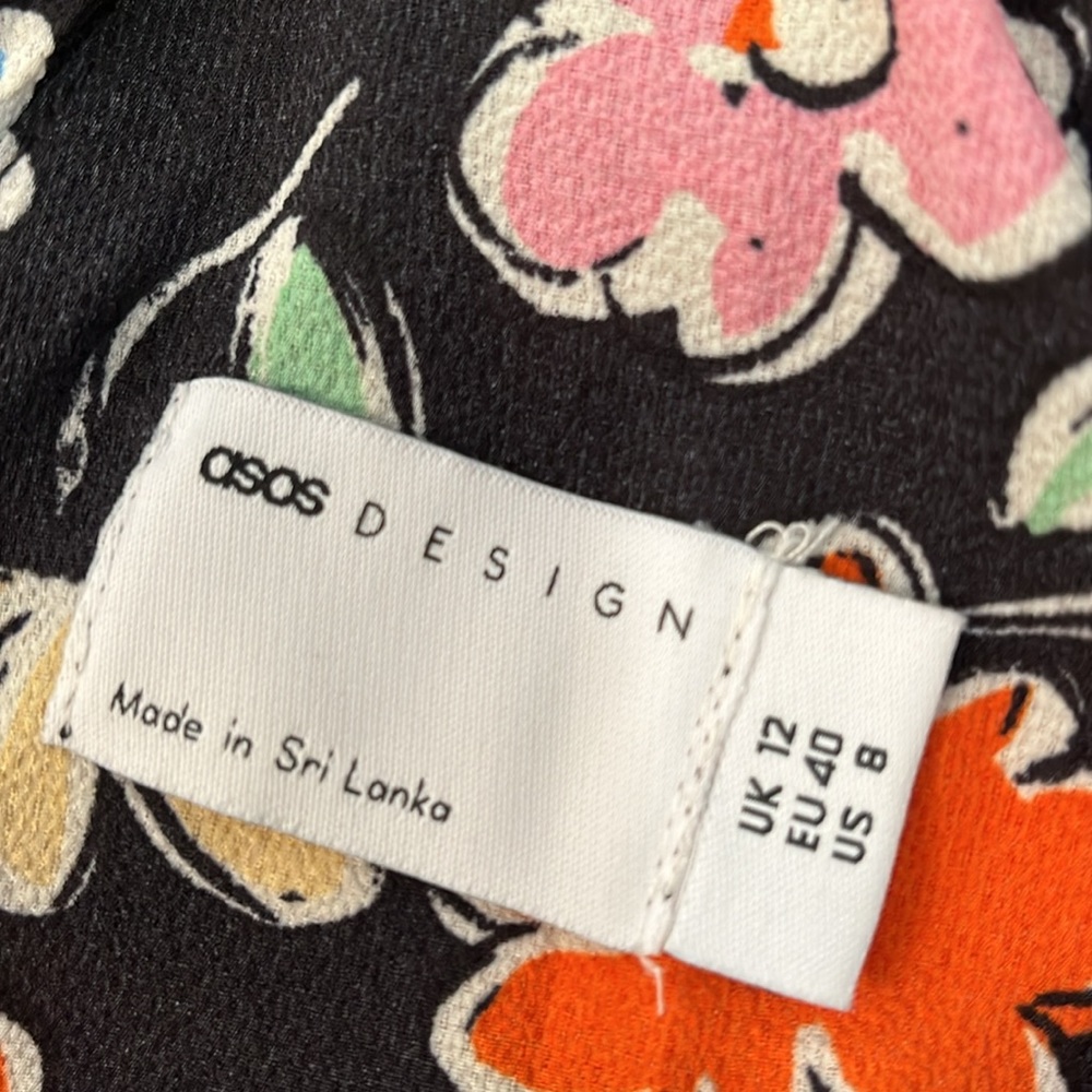 ASOS DESIGN flutter sleeve floral midi tea dress/NWOT/8 - Picture 10 of 16